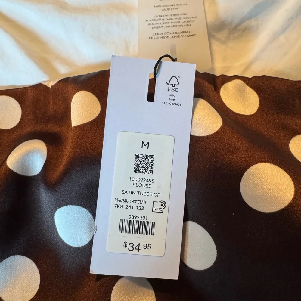 Polka Dot Strapless Top - Picture 6 of 7